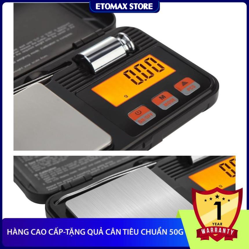 Cân tiểu ly bỏ túi CX-Series 50g/0.001 gram, đã hiệu chuẩn tặng kèm quả cân 50g, chính xác tới miligram