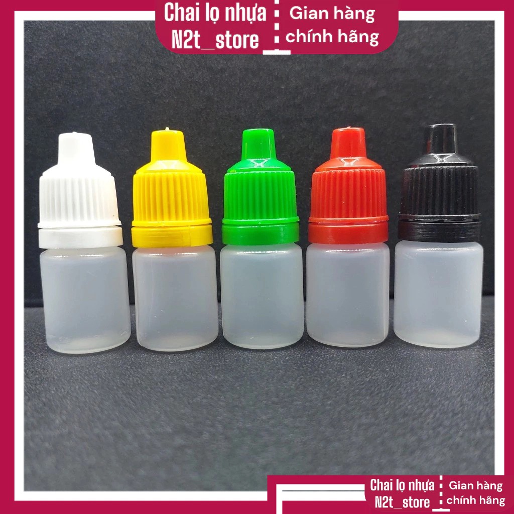 Lọ nhựa rỗng 5ml (combo 100 lọ) đựng nước nhỏ mắt bao gồm nắp có ...