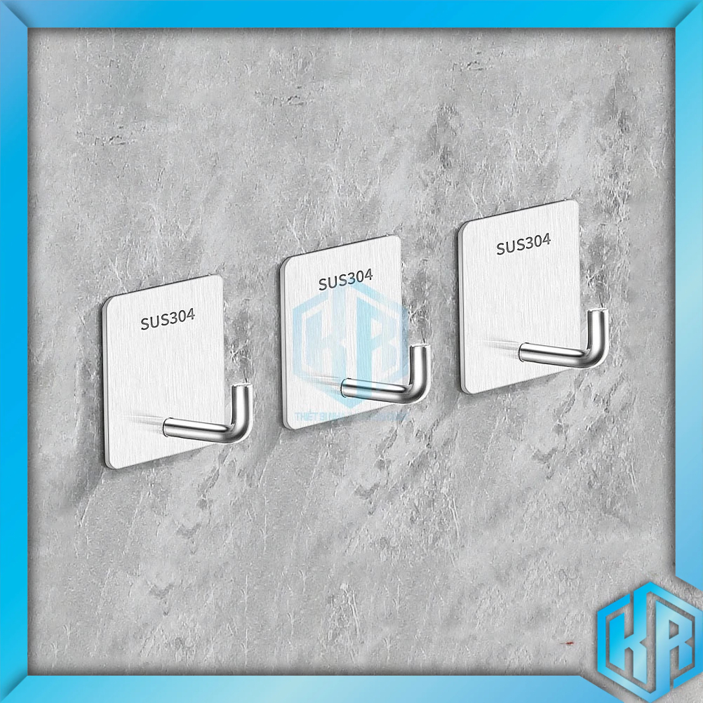 Móc Dán Tường Inox, Móc Treo Đồ Dán Tường Inox Với Miếng Dán 3M Siêu ...