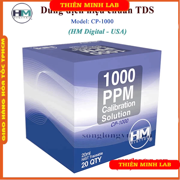 Combo 5 gói dung dịch hiệu chuẩn bút đo TDS CP-1000 HM Digital-USA hiệu chỉnh nhiều lần cho máy TDS