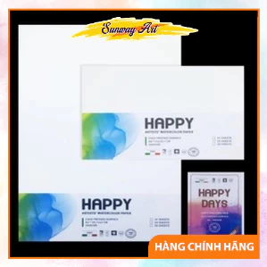 Giấy vẽ màu nước Happy 300gms CHÍNH HÃNG size A5/A4 Tập 10 tờ