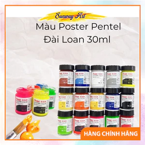 Màu Poster Pentel 30ml – Bán Lẻ Từng Màu, Chất Màu Đậm Nét, Lên Chuẩn, Dụng Cụ Học Mỹ Thuật