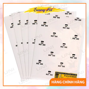 Giấy Baohong định lượng 300g bột gỗ 1 mặt vân rough 1 mặt vân hot , vẽ màu nước,acrylic,sáp dầu...