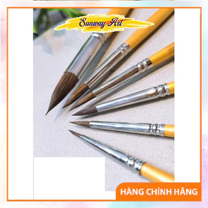 Cọ Đầu Nhọn Sunway Basic B212 (Cọ Lẻ),lông sói vẽ màu nước,acrylic