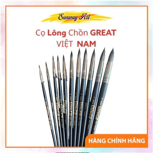 Cọ vẽ màu nước,gouche Great Việt nam lông chồn