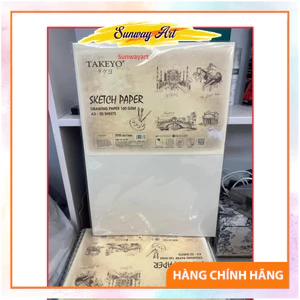 Giấy Vẽ Chì Takeyo 160Gsm – Tập 20 Tờ Khổ A3/A4, Giấy Vẽ Chuyên Dụng