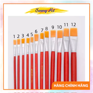 Cọ Dẹp Cán Dài Chuyên Dụng – Vẽ Tranh, Tô Màu, Tô Tượng, Tay Cầm Gỗ, Dùng Màu Nước, Acrylic, Gouche
