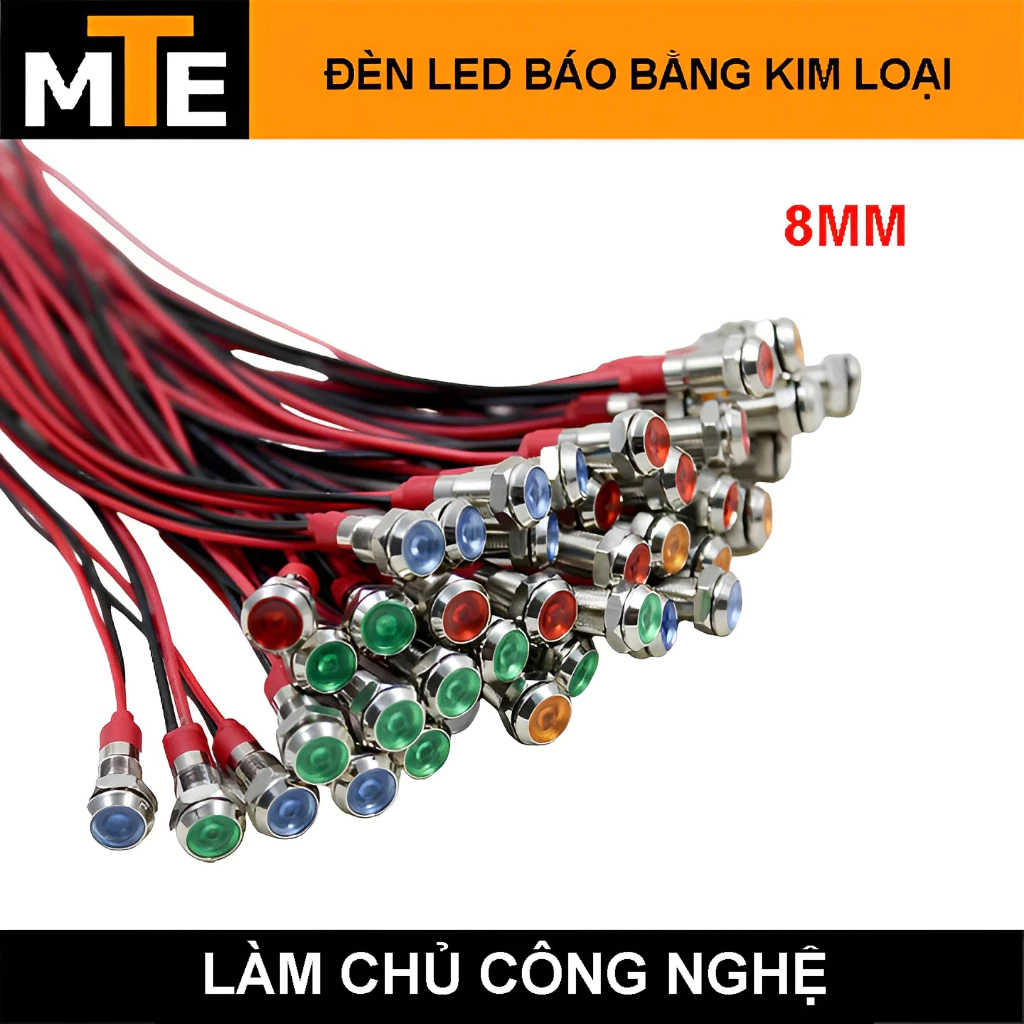 Đèn LED báo chống nước vỏ kim loại 8mm | Shopee Việt Nam