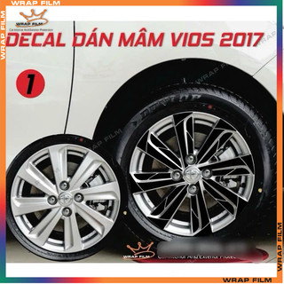 Decal dán mâm Toyota Vios ( Giá bao gồm 5 bánh)