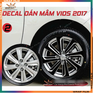 Decal dán mâm Toyota Vios ( Giá bao gồm 5 bánh)