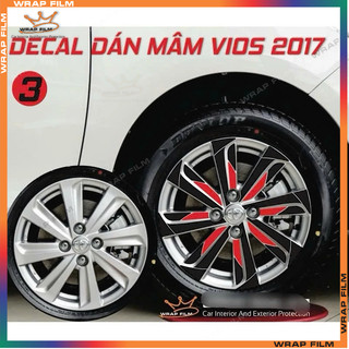 Decal dán mâm Toyota Vios ( Giá bao gồm 5 bánh)