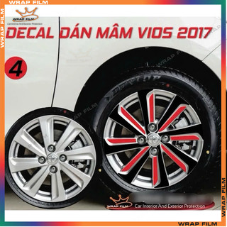 Decal dán mâm Toyota Vios ( Giá bao gồm 5 bánh)