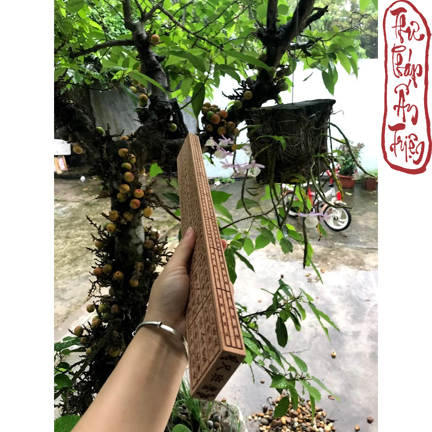 THƯỚC LỖ BAN PHONG THỦY GỖ ĐÀO 46CM HÁN TỰ