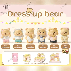 Đồ chơi BLIND BOX mô hình gấu bơ butter bear mặc quần áo cute làm quà tặng, trang trí🧸DRESS UP BEAR