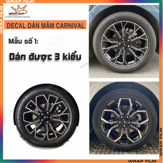 Decal dán mâm CARNIVAL 3 lớp (5bánh), dễ dán độ bám dính cao, chất liệu decal đen bóng 3 lớp cao cấp