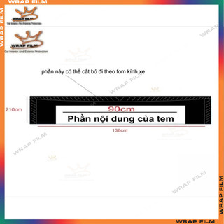 Tem dán chống nắng Performance lll, trang trí kính lái ô tô 02 (Tặng gạt dán)