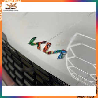 Decal dán trang trí-đổi màu logo các dòng xe KIA đời mới - Decal PVC 3 lớp chống thắm nước, chống phai màu