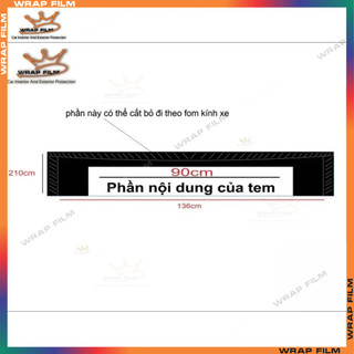 Tem dán trang trí chống nắng kính lái ô tô Transporter ( Tặng gạt dán)