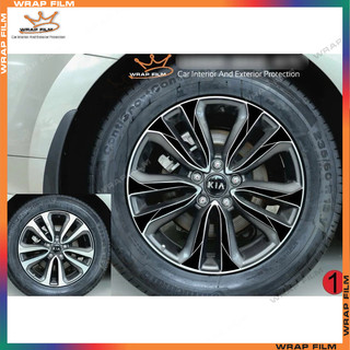 Decal dán mâm Kia Sedona ( giá bao gồm 5 bánh), Decal bảo vệ mâm xe không thấm nước không để lại keo khi bóc