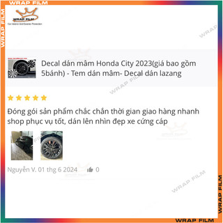 Decal dán mâm Honda City 2023-2026 ( giá bao gồm 5 bánh)- tem dán mâm - Decal dán lazang