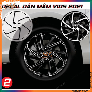 Decal dán mâm Toyota Vios 2021 2022 - Decal Tem dán lazang Toyota Vios ( Gía bao gồm 5 bánh)
