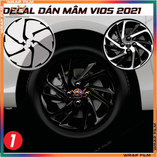 Decal dán mâm Toyota Vios 2021 2022 - Decal Tem dán lazang Toyota Vios ( Gía bao gồm 5 bánh)