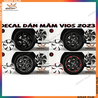 Decal dán mâm Toyota vios 2023 đến 2026  - decal dán lazang vios - ( Giá bao gồm 5 bánh)