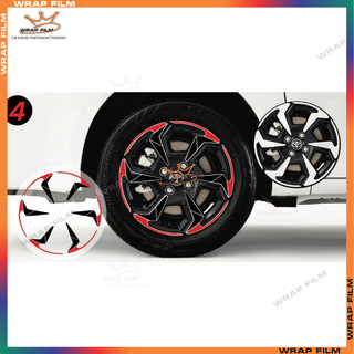 Decal dán mâm Toyota vios 2023 đến 2026  - decal dán lazang vios - ( Giá bao gồm 5 bánh)