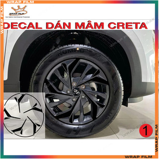 Decal dán mâm Creta 2022 đến 2024 ( Bộ 5 bánh)