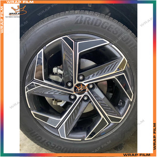 Decal dán đổi màu đèn Tucson 2022-2024 form cũ -  Decal dán mâm Tucson (Turbo) - Giá bao gồm 5 bánh