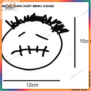 Decal mặt cười dán nắp bình xăng phản quang
