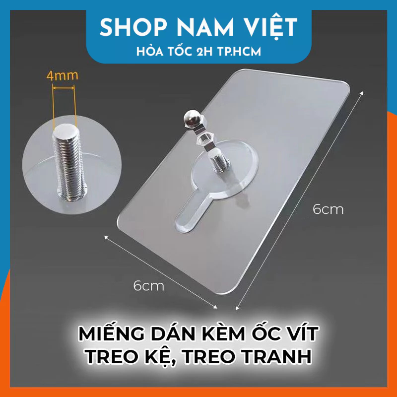 Miếng Dán Bulong Ốc Vít 8 - 12 - 16mm, Treo Kệ, Treo Tranh Không Khoan ...
