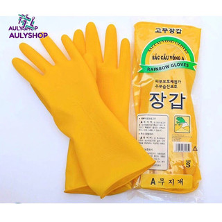 Bịch 10 đôi găng tay cao su Sắc Cầu Vồng dài 29cm, găng tay rửa bát, rửa chén, găng tay vệ sinh