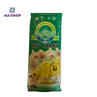 Găng tay cao su Hợp Thành dài 32cm size S, M, L dùng rửa chén, rửa bát