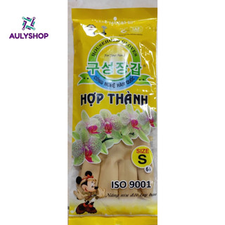 Găng tay cao su Hợp Thành dài 32cm size S, M, L dùng rửa chén, rửa bát