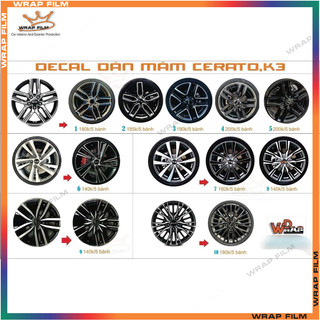 Decal dán mâm Cerato 2019-2020, 2017, K3 2022-2023 (5bánh)