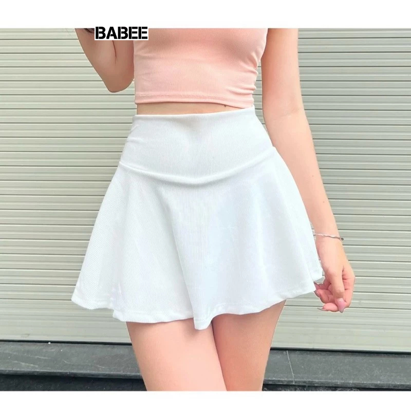 Chân Váy Nữ BABEE Dáng Ngắn Xòe Kiểu Búp Bê LALISA Lưng Cao Có Lót Trong Chất Thun Thoải Mái