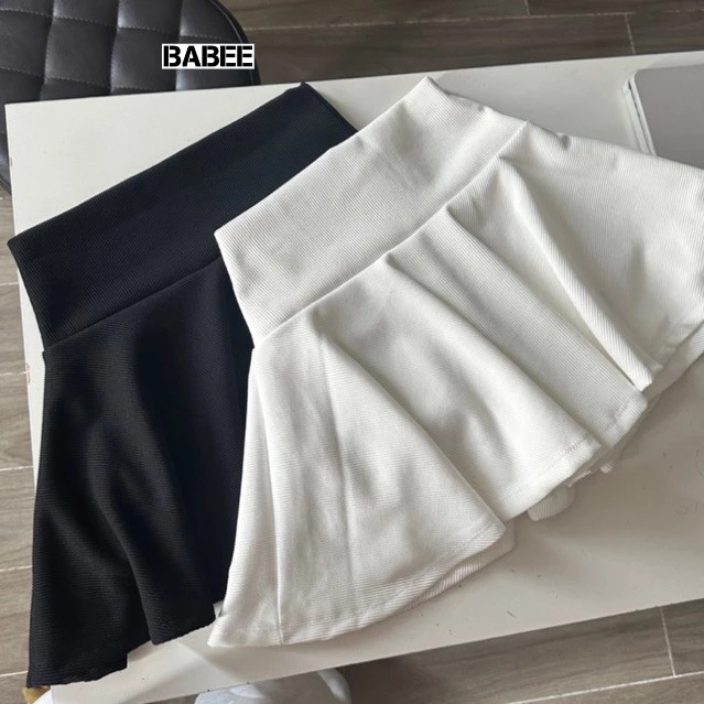 Chân Váy Nữ BABEE Dáng Ngắn Xòe Kiểu Búp Bê LALISA Lưng Cao Có Lót Trong Chất Thun Thoải Mái