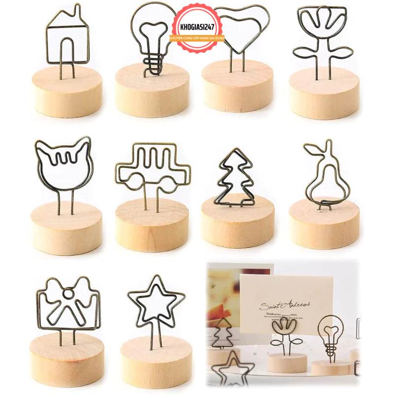Kẹp Gỗ Gắn Ảnh Đế Gỗ Decor Trang Trí Để Bàn, Treo Postcard, Đính ...