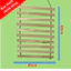 Kệ treo tường treo chậu cây, khung treo chậu hoa bằng gỗ thông kiểu bậc thang, kèm dây thừng