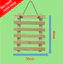 Kệ treo tường treo chậu cây, khung treo chậu hoa bằng gỗ thông kiểu bậc thang, kèm dây thừng