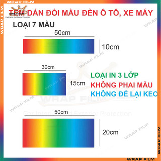 Decal bảy màu dán đổi màu đèn ô tô, xe máy - Decal cao cấp không phai màu không thấm nước
