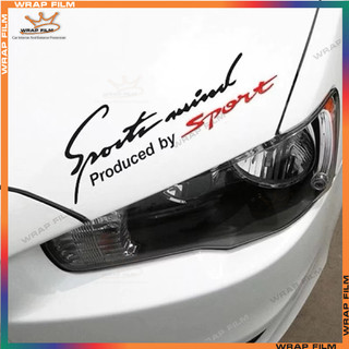 Decal trang trí capo Sport Mind (đỏ phản quang 3M) Decal cao cấp không phai màu không để lại sơn khi bóc - Decal Dán Mâm