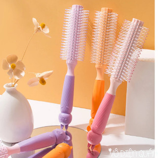 Lược Tròn Tạo Phồng Tóc Màu Pastel Hình Gấu Thỏ Cute Dễ Thương Chống Tĩnh Điện