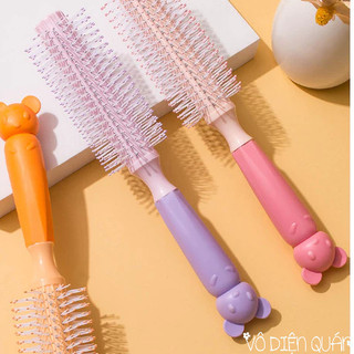 Lược Tròn Tạo Phồng Tóc Màu Pastel Hình Gấu Thỏ Cute Dễ Thương Chống Tĩnh Điện
