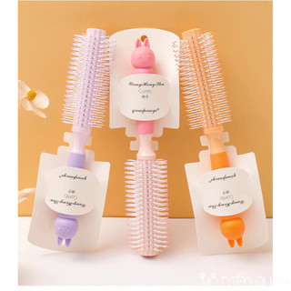 Lược Tròn Tạo Phồng Tóc Màu Pastel Hình Gấu Thỏ Cute Dễ Thương Chống Tĩnh Điện