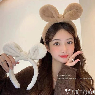 Băng Đô Nơ Nhung Tai Thỏ Dễ Thương Dành Cho Nữ Phong Cách Baby Hàn Quốc