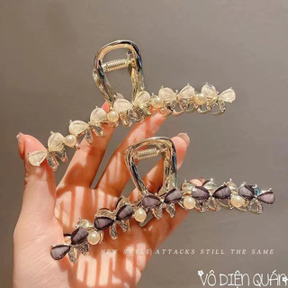 [ Nhiều Mẫu ] Kẹp Tóc Kim Loại Kẹp Tóc Càng Cua Hoa Trà Cá Mập Đính Đá Sang Trọng Phong Cách Hàn Quốc Cho Nữ