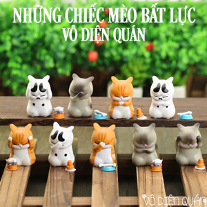 MÈO BẤT LỰC - BỘ MÔ HÌNH 9 MÈO CUTE DECOR BÀN HỌC BÀN LÀM VIÊC - ĐỒ CHƠI Ô TÔ TIỂU CẢNH