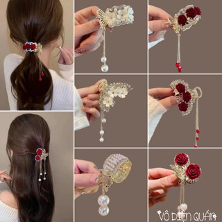 Kẹp Tóc Càng Cua Hợp Kim Hoa Hồng - Kẹp Búi Tóc Đuôi Ngựa Phong Cách Sang Trọng Hàn Quốc Cho Nữ
